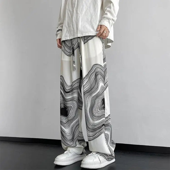 Graph Cotton Trousers - Redwood Main