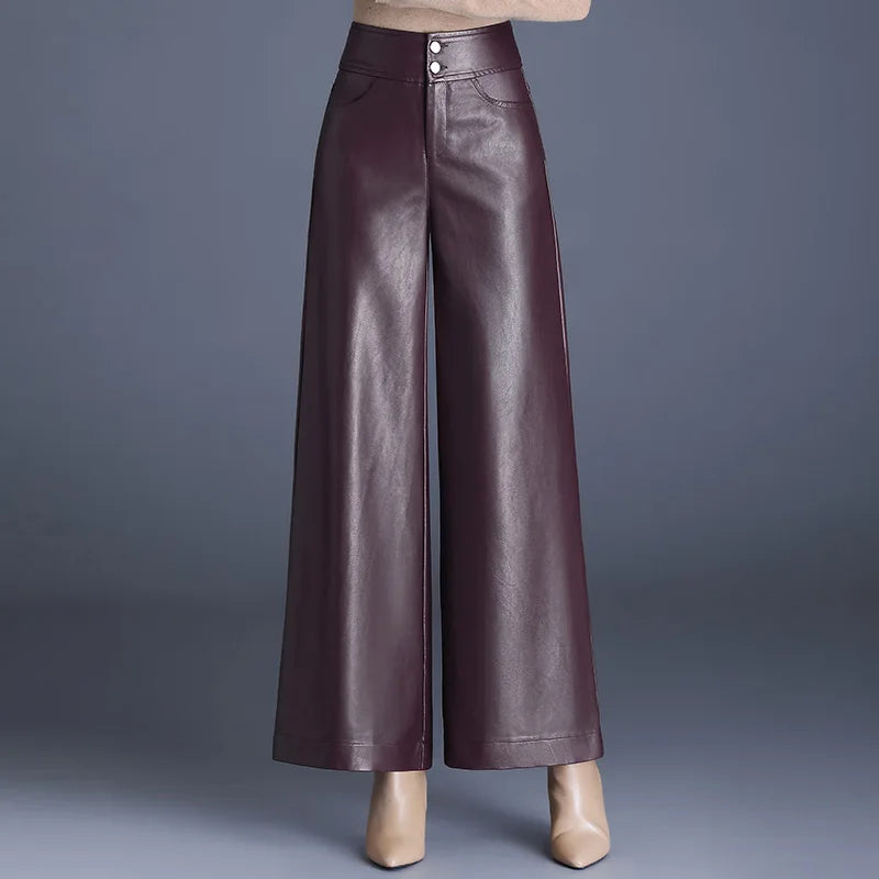 Vetra Vegan Leather Pants - Redwood Main