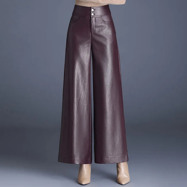Vetra Vegan Leather Pants - Redwood Main