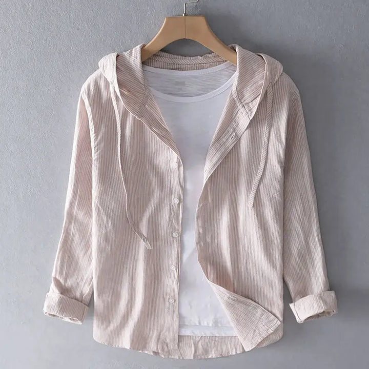 Ward Linen Hooded Shirt - Redwood Main