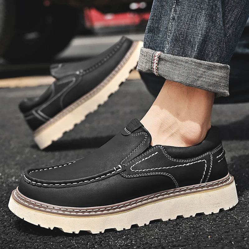 Torino Leather Loafers - Redwood Main