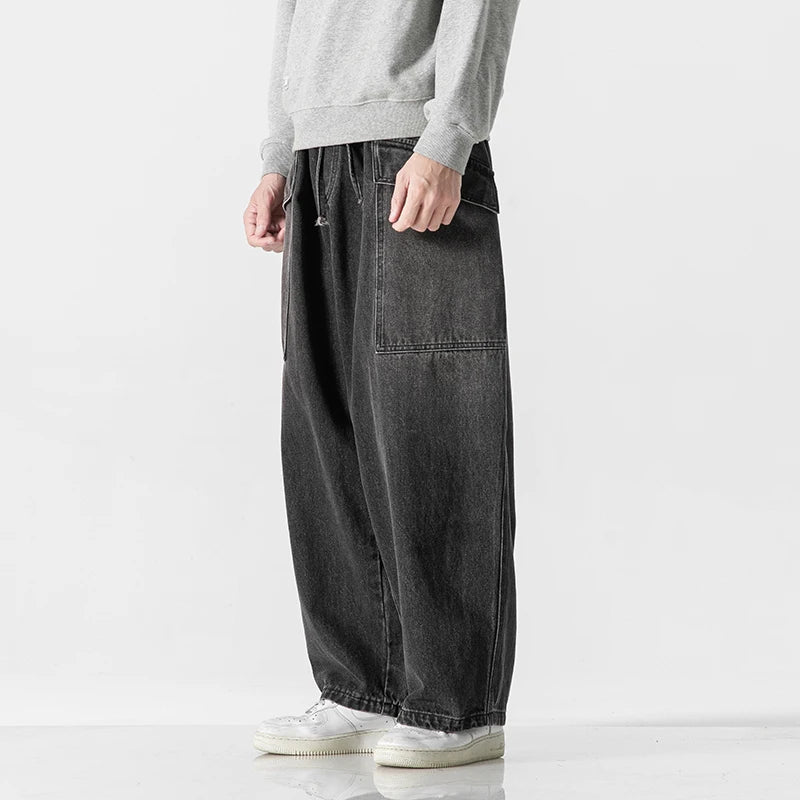 Vintage Baggy Denim Trousers - Redwood Main