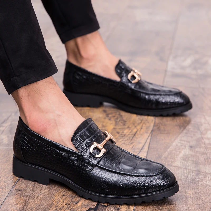 Croc Leather Loafers - Redwood Main