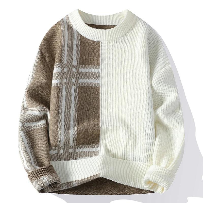 Oliver Geo Block Sweater - Redwood Main