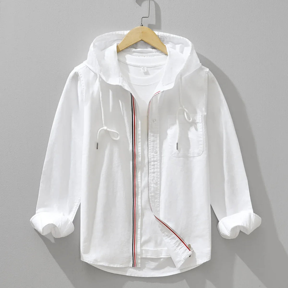 Sunveil Hooded Linen Shirt - Redwood Main