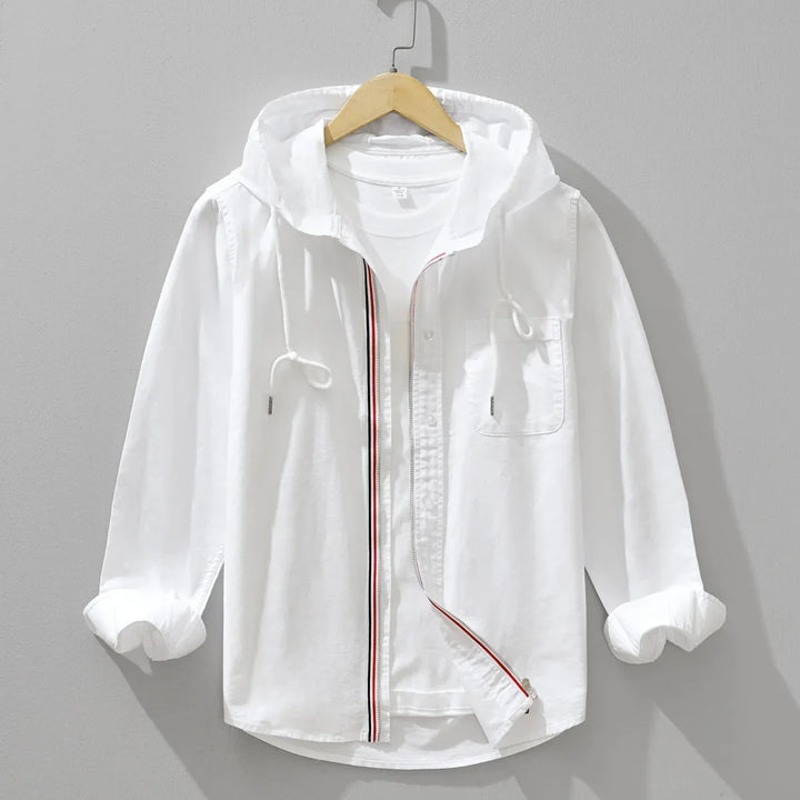 Sunveil Hooded Linen Shirt - Redwood Main
