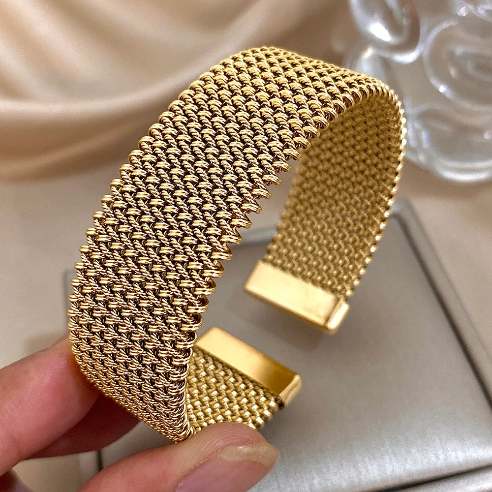 Chainmail-Inspired Cuff Bracelet - Redwood Main