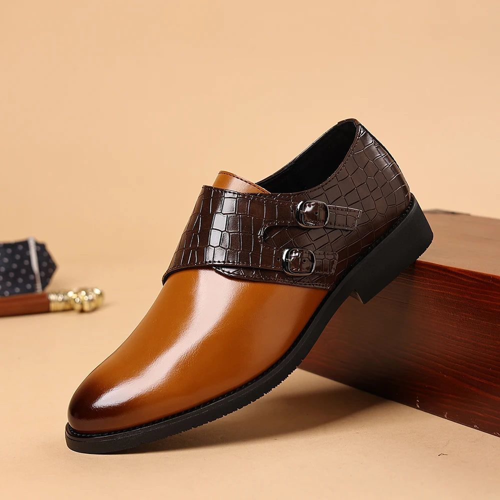 Jorven Leather Monk Shoes