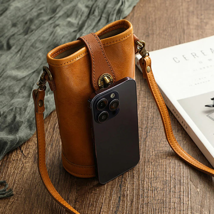 Vintage Aura Leather Bag - Redwood Main