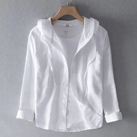 Ward Linen Hooded Shirt - Redwood Main