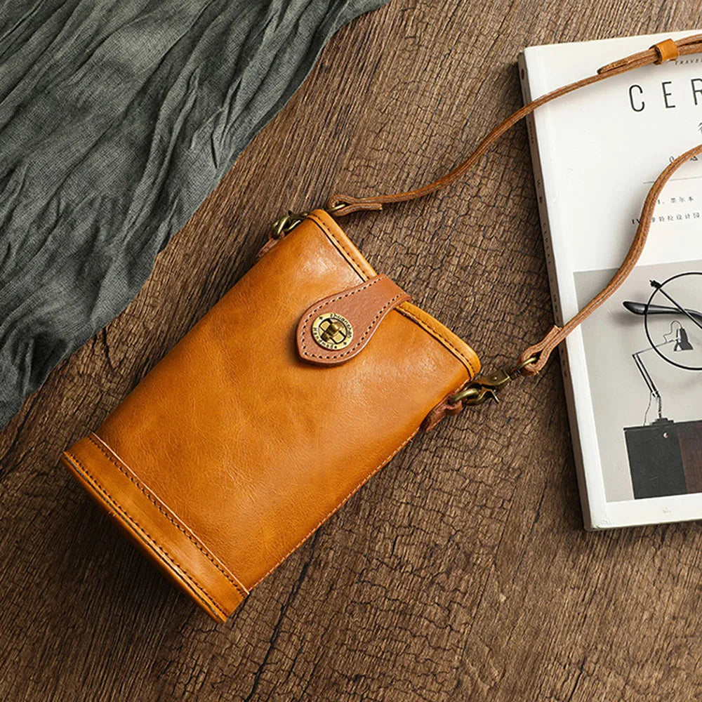 Vintage Aura Leather Bag - Redwood Main