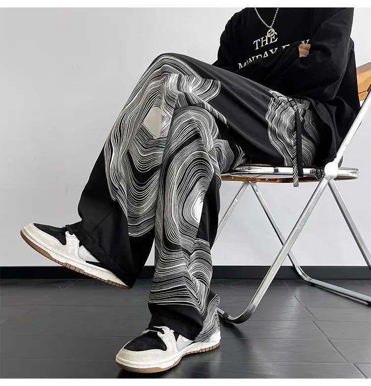 Graph Cotton Trousers - Redwood Main