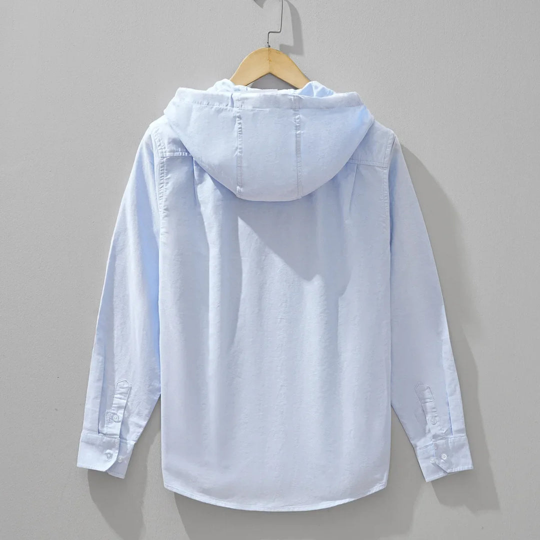 Sunveil Hooded Linen Shirt - Redwood Main