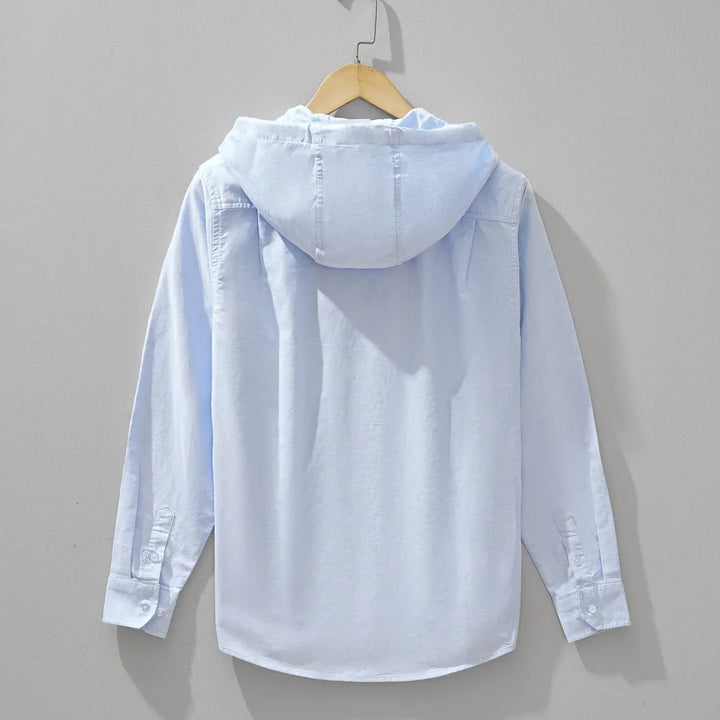 Sunveil Hooded Linen Shirt - Redwood Main