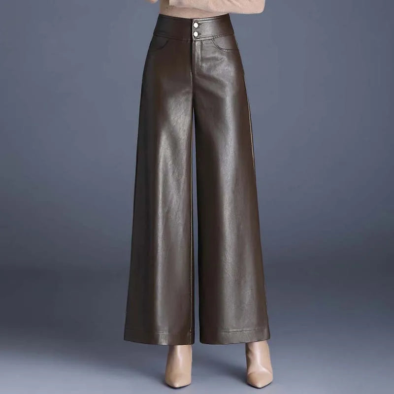 Vetra Vegan Leather Pants - Redwood Main
