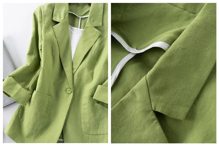 Livia Linen Blazer - Redwood Main