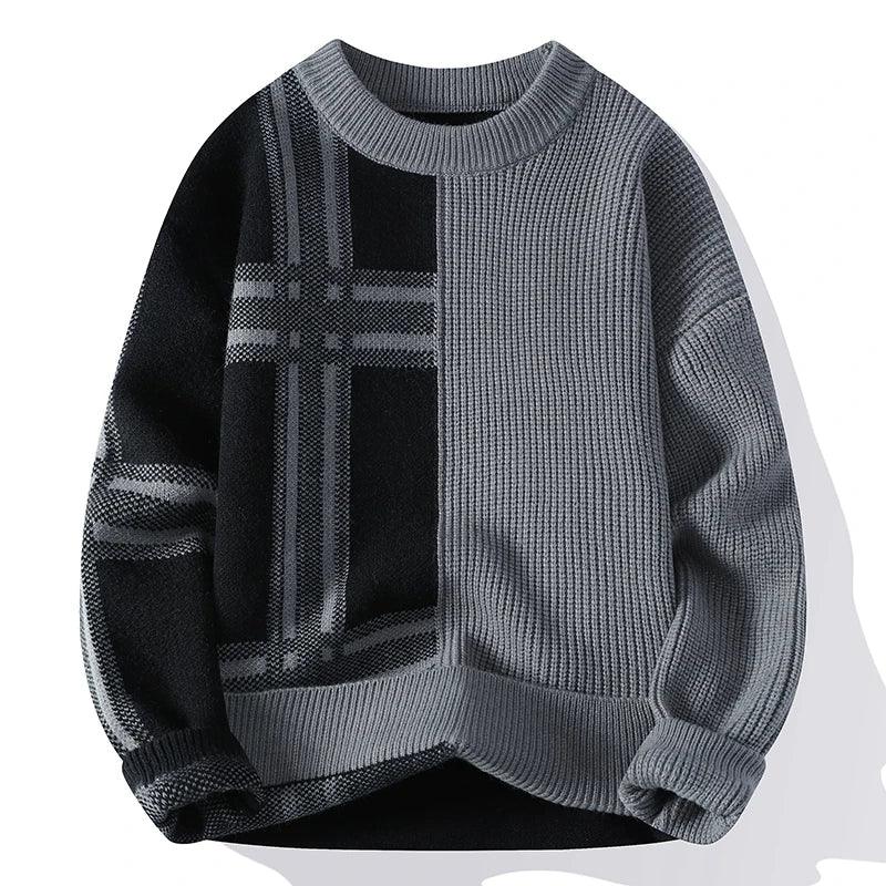 Oliver Geo Block Sweater - Redwood Main