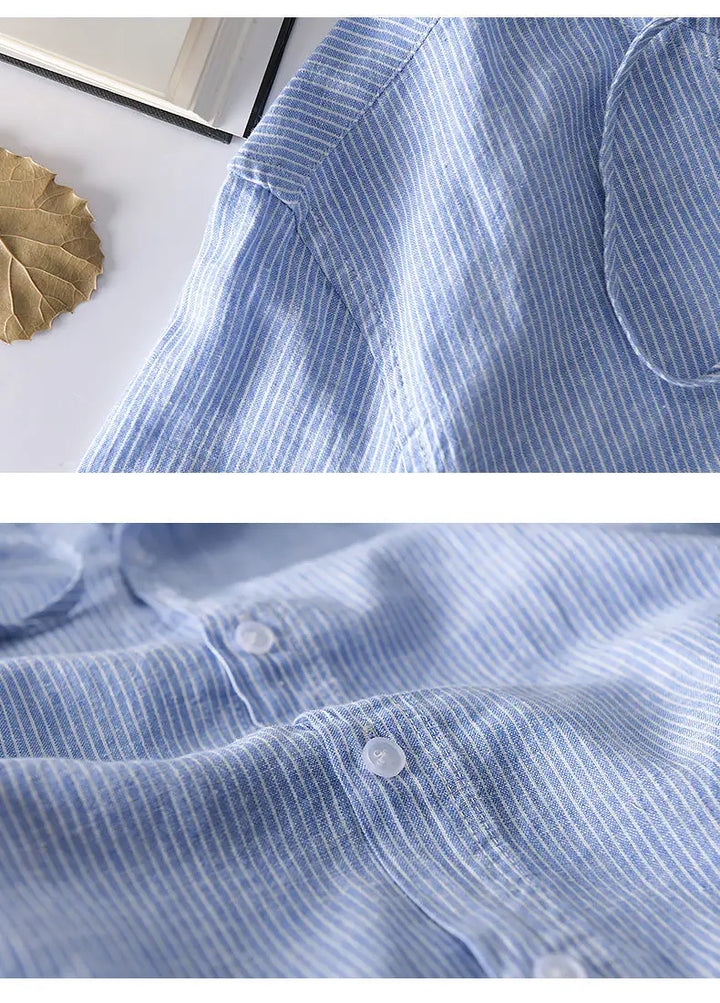 Ward Linen Hooded Shirt - Redwood Main
