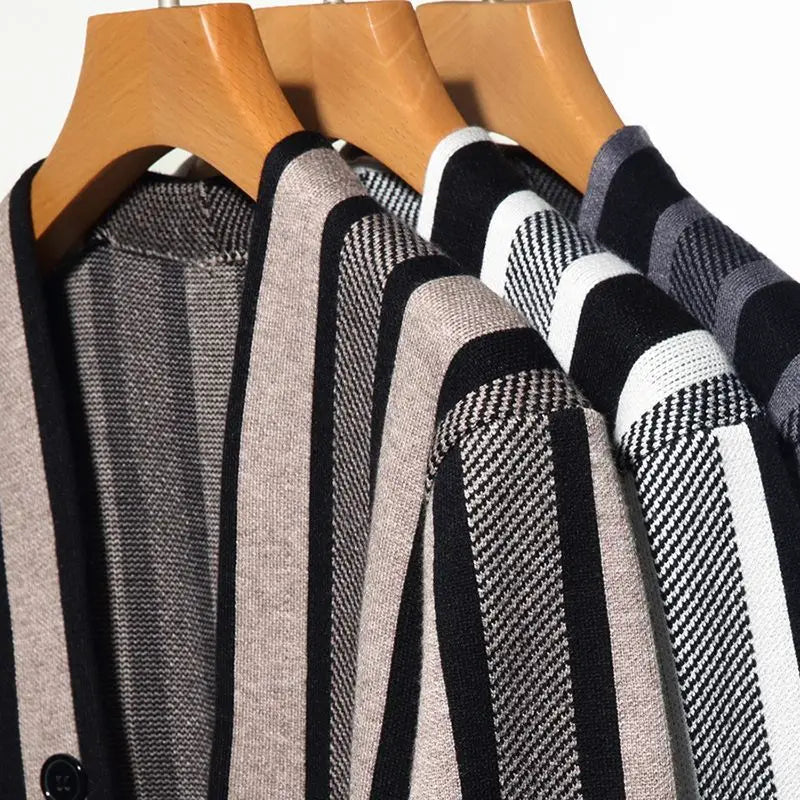Dapper Stripe Cardigan - Redwood Main