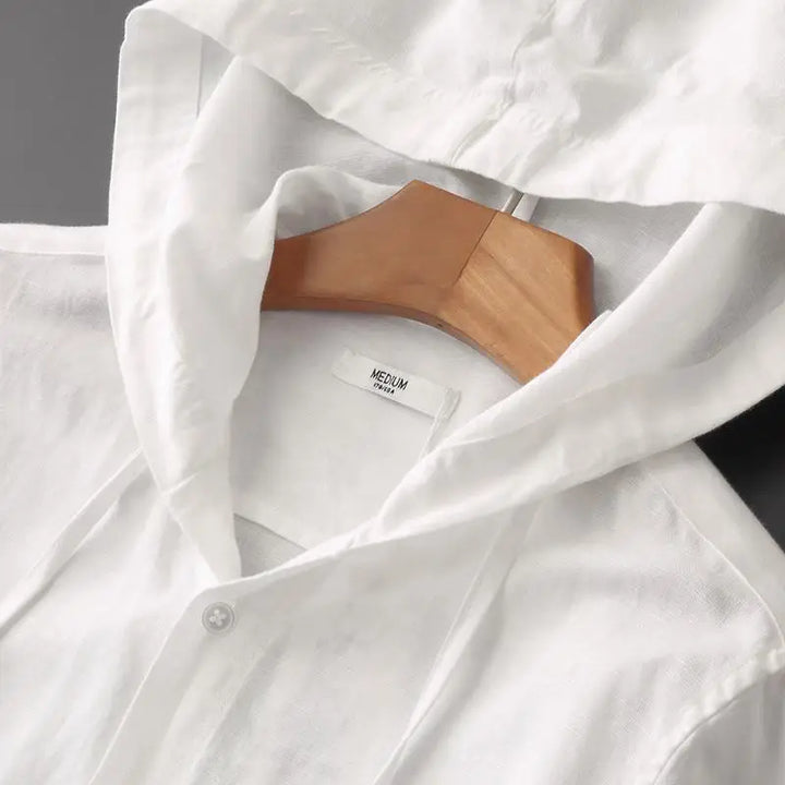 Ward Linen Hooded Shirt - Redwood Main