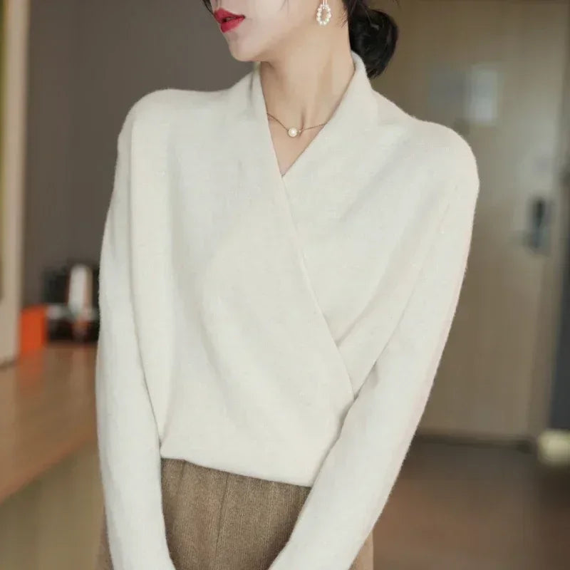 Sophia Wool V-Neck Sweater - Redwood Main