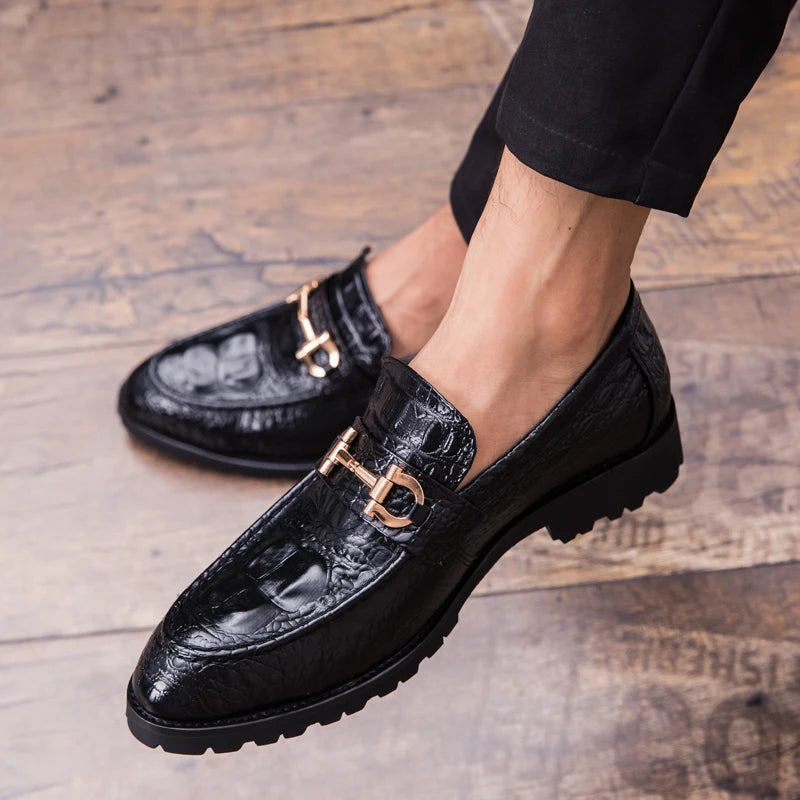 Croc Leather Loafers - Redwood Main