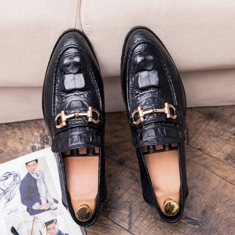 Croc Leather Loafers - Redwood Main