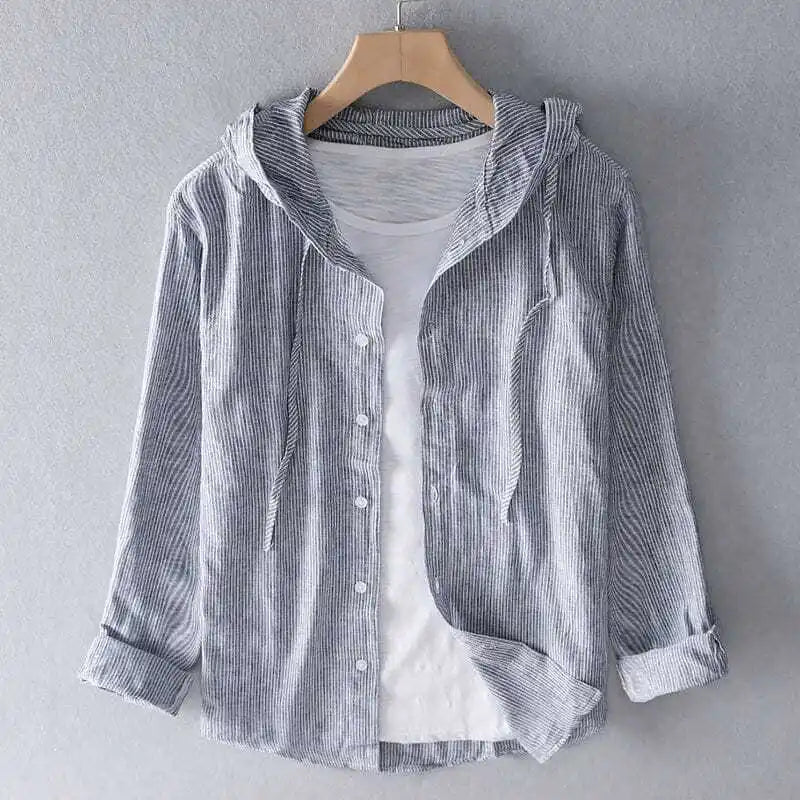 Ward Linen Hooded Shirt - Redwood Main