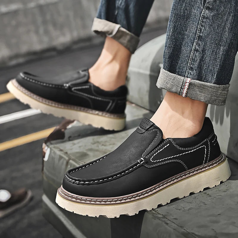 Torino Leather Loafers - Redwood Main