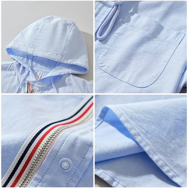 Sunveil Hooded Linen Shirt - Redwood Main