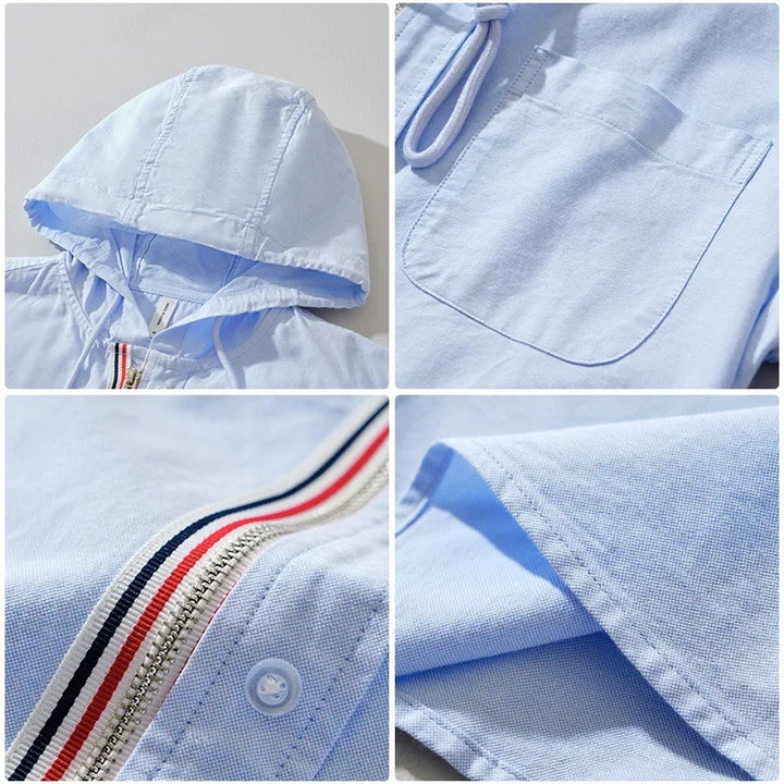 Sunveil Hooded Linen Shirt - Redwood Main