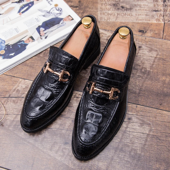 Croc Leather Loafers - Redwood Main