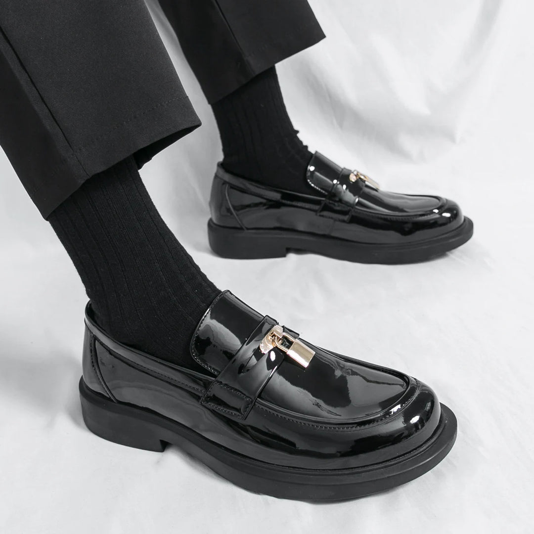 Lucchetto Leather Loafers - Redwood Main