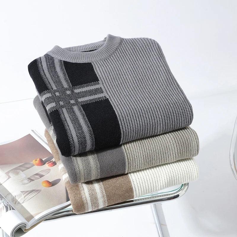 Oliver Geo Block Sweater - Redwood Main