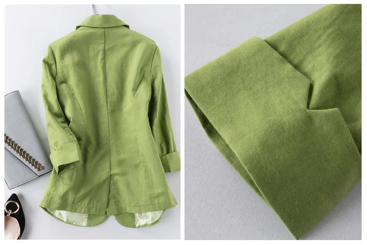 Livia Linen Blazer - Redwood Main
