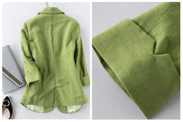 Livia Linen Blazer - Redwood Main