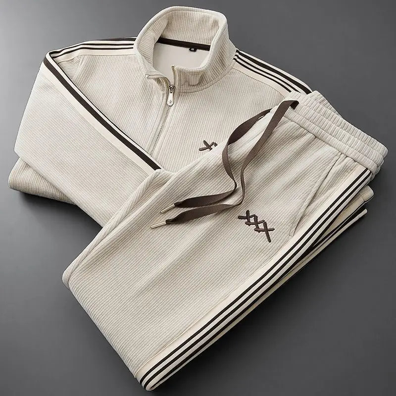 Milan Corduroy Tracksuit - Redwood Main