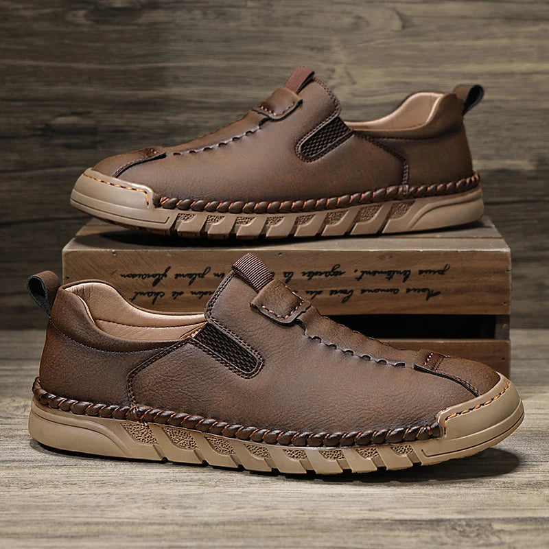 Bennett Genuine Leather Loafers - Redwood Main