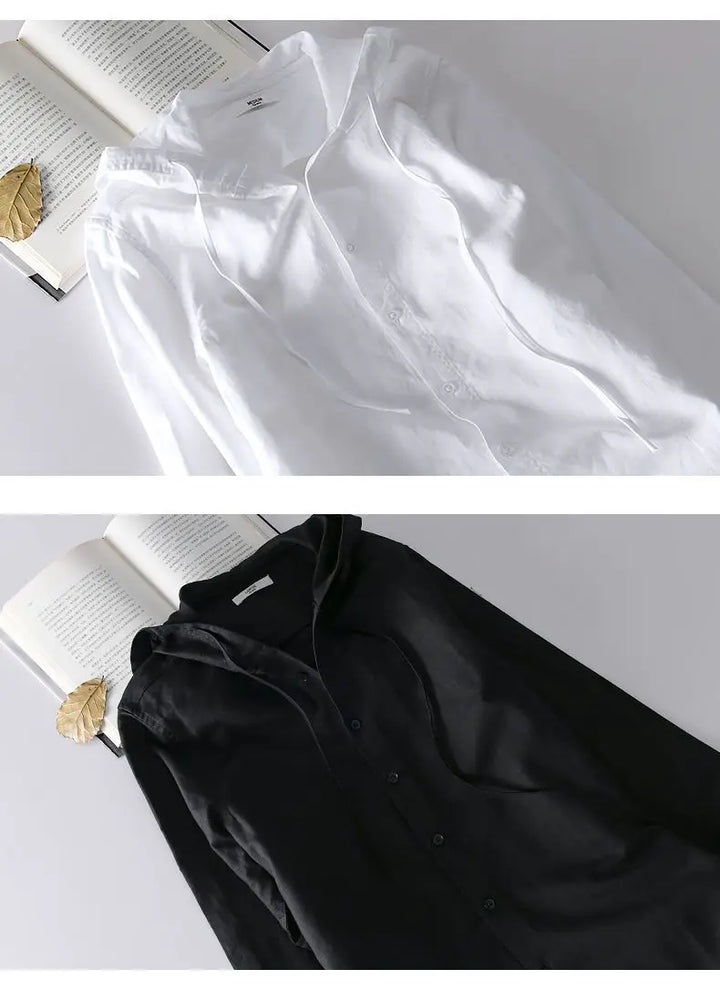 Ward Linen Hooded Shirt - Redwood Main