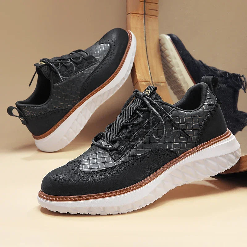 Ascaro Leather Sneakers - Redwood Main