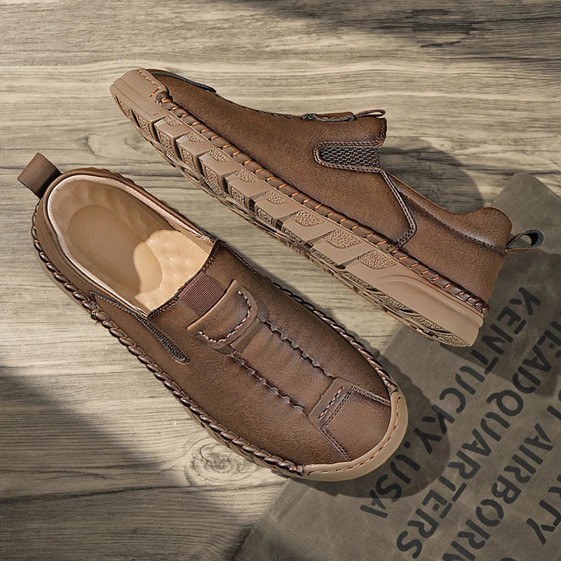 Bennett Genuine Leather Loafers - Redwood Main