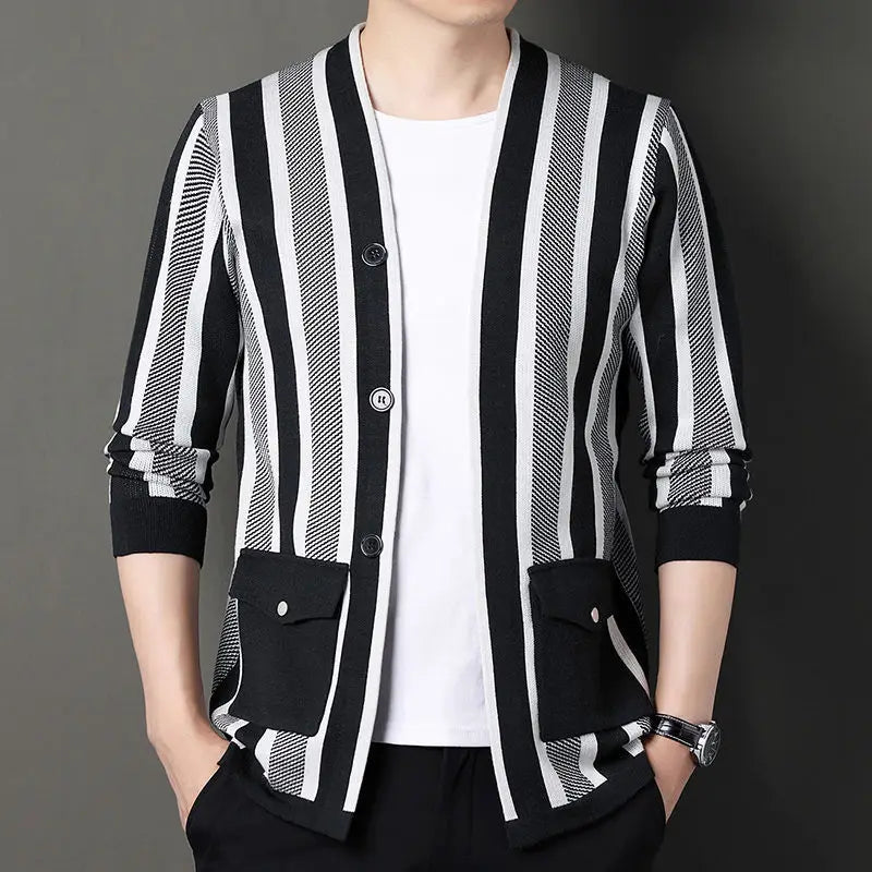 Dapper Stripe Cardigan - Redwood Main