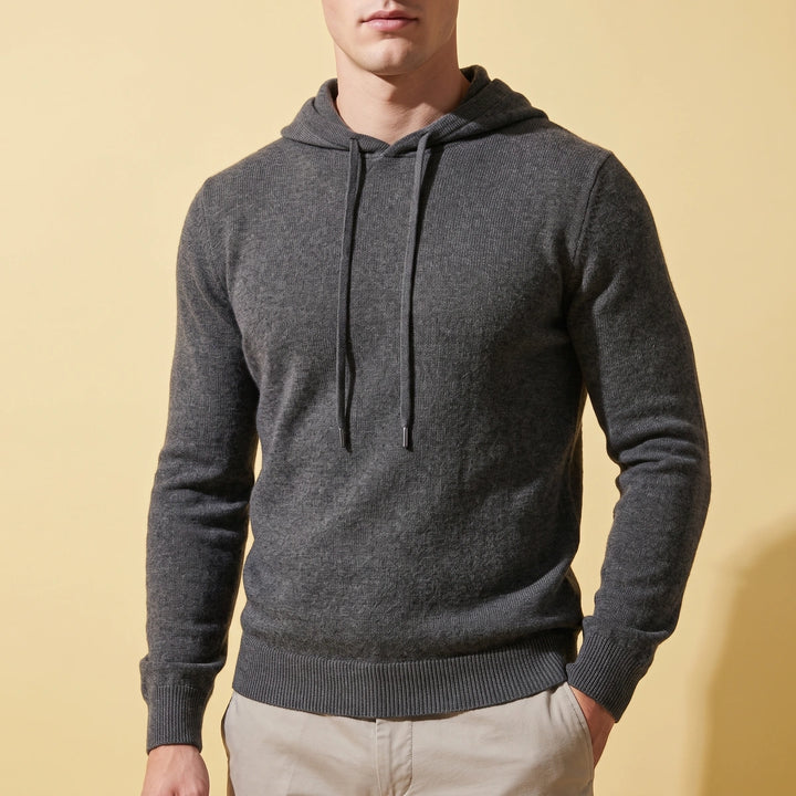 Adalbert Merino Wool Knit Pullover Hoodie - Gray