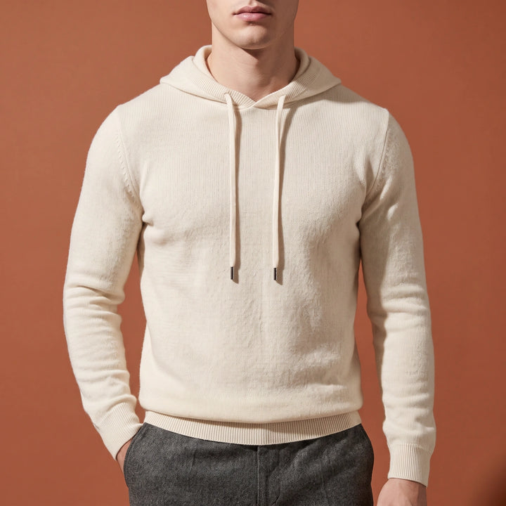 Adalbert Merino Wool Knit Pullover Hoodie - White