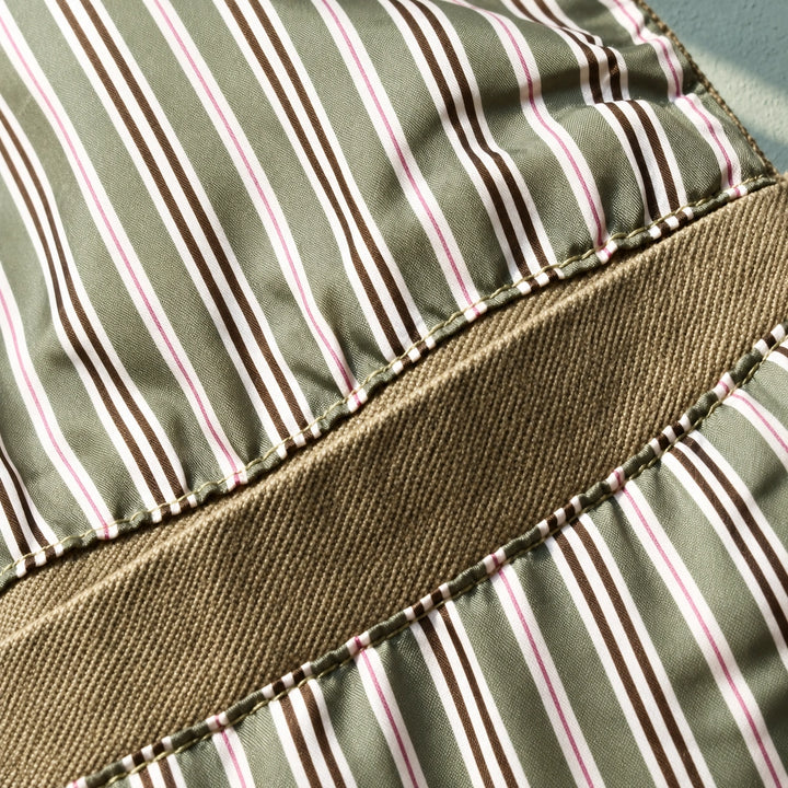 Allan Washed Cotton Striped Lining Blazer - Khaki