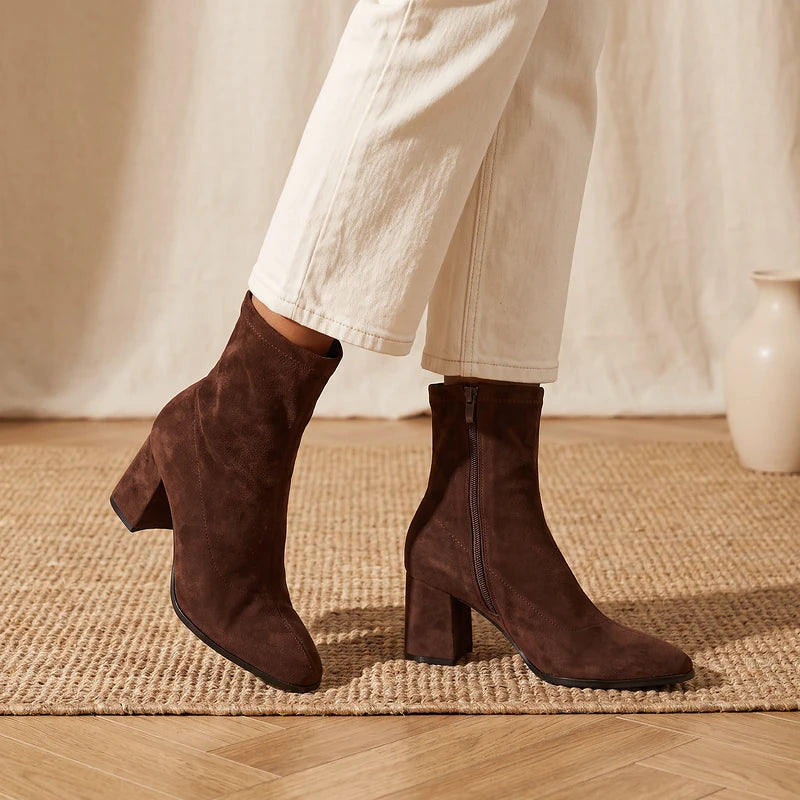 Verena Women's Suede Ankle Boots - Brown