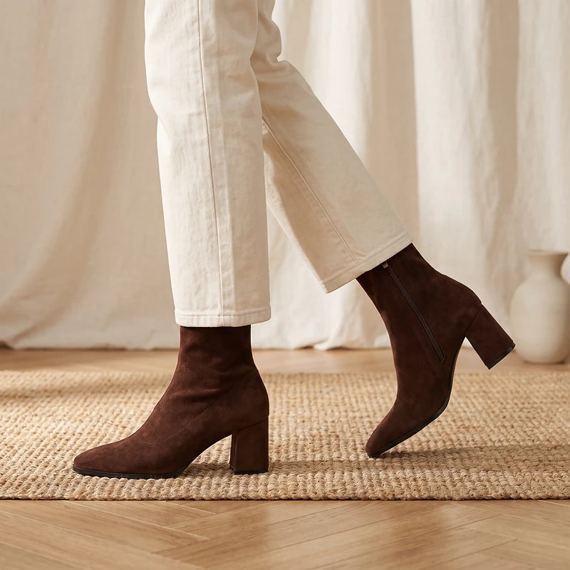 Verena Women's Suede Ankle Boots - Brown