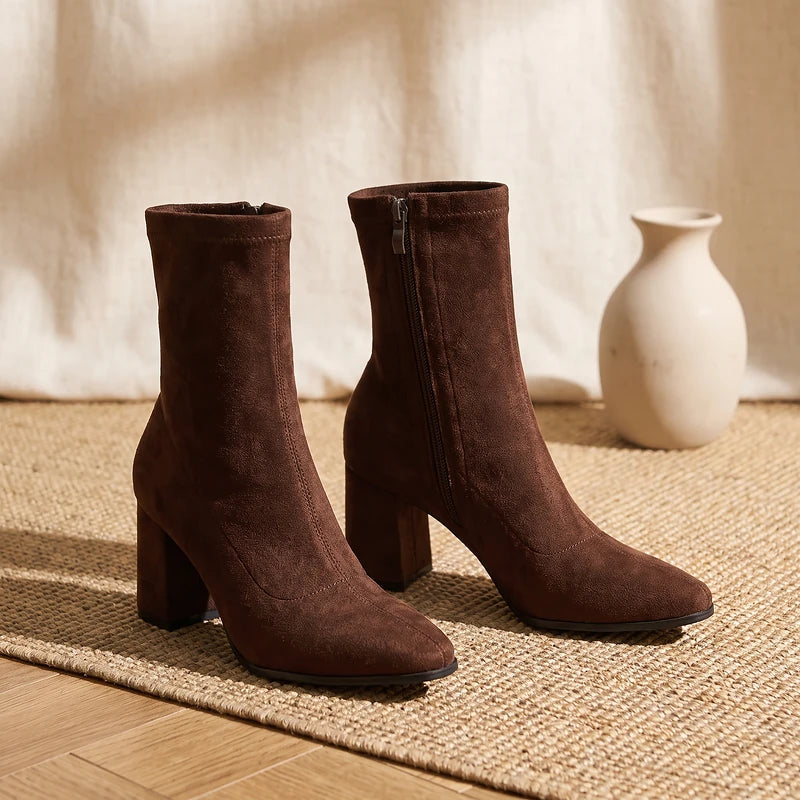 Verena Women's Suede Ankle Boots - Brown