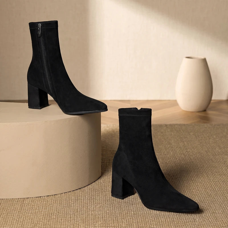 Verena Women's Suede Ankle Boots - Black
