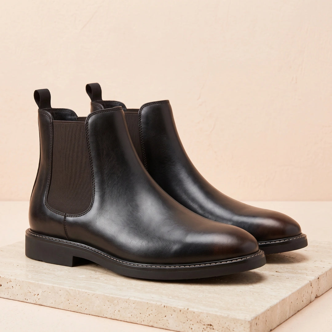 Amadeus Waterproof Pull Tab Chelsea Boots - Black